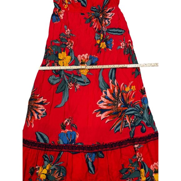 Flying Tomato Red Floral Off-Shoulder Maxi Dress Size L - Picture 6 of 8